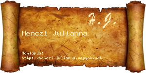 Henczi Julianna névjegykártya